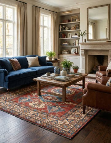 7' x 10' 7 Hand Knotted Kazak Wool Rug