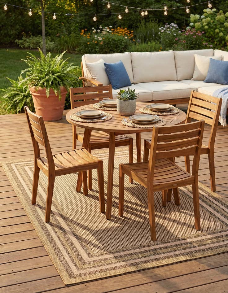 Detail image of 6' x 9'  Washable Border Indoor / Outdoor Rug