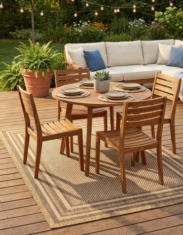6' x 9' Easy-Clean Border Indoor / Outdoor Rug
