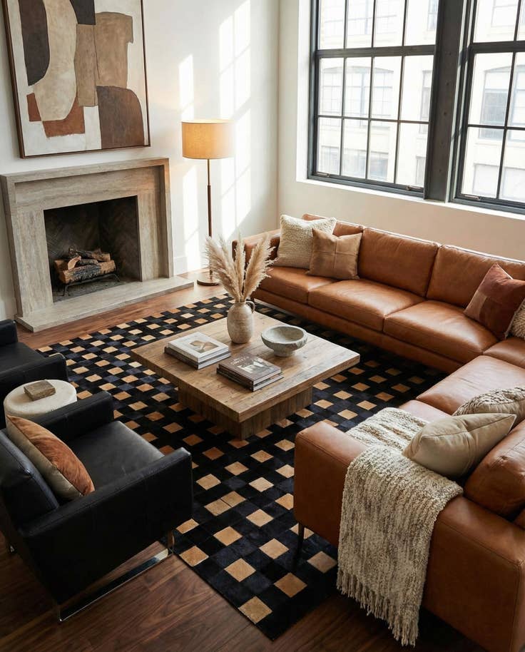 Detail image of 7' 11 x 9' 10 Cowhide - Patchwork Rug