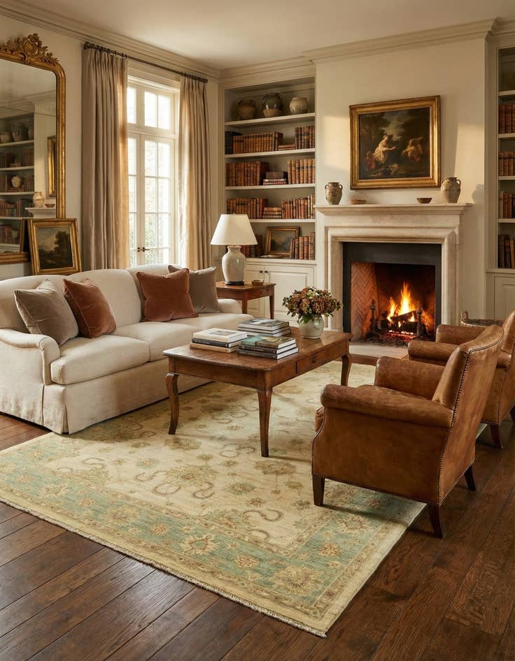 Detail image of 5' 8 x 8' 2  Hand Knotted Peshawar Ziegler Rug