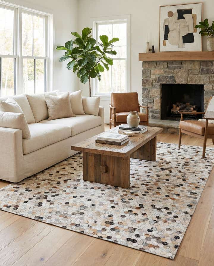 5' 4 x 7' 7 Cowhide Stocks Rug