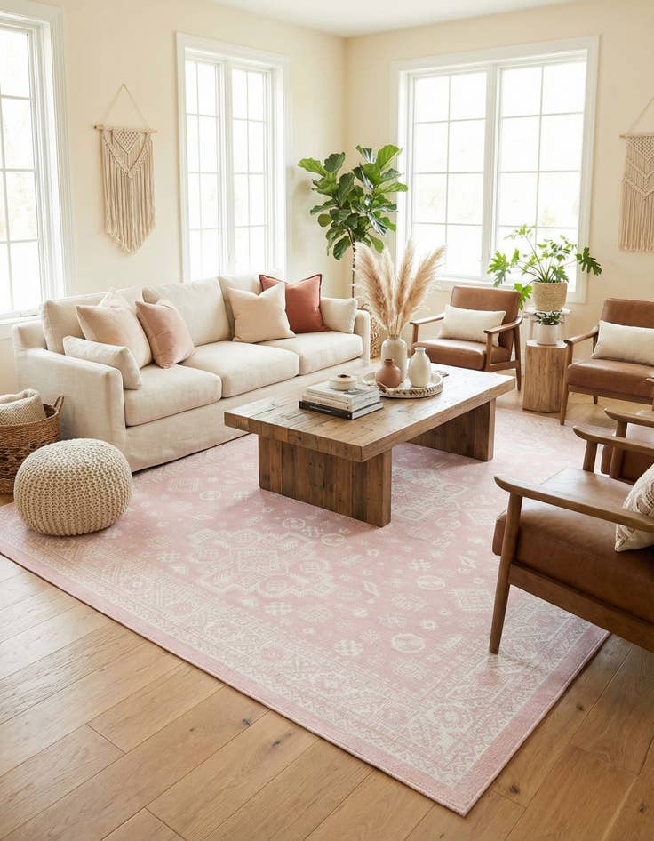 Detail image of 10' x 13'  Washable Aztec Indoor / Outdoor Rug