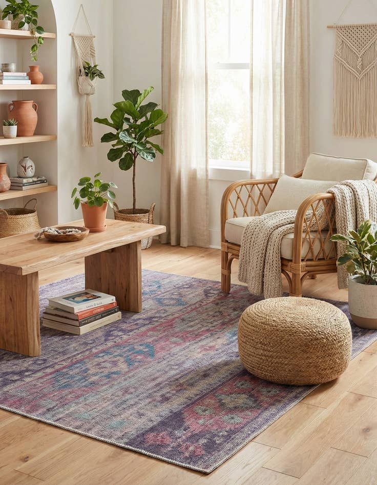 Detail image of  5' 3 x 5' 3  Washable Sisu Square Rug