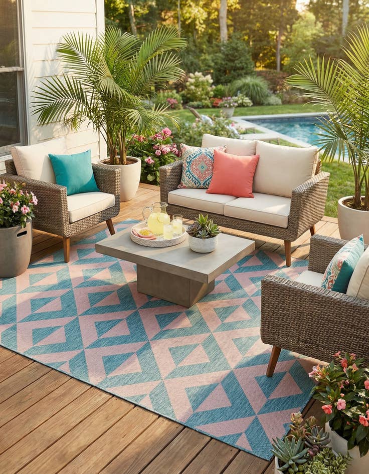 Detail image of 7' 10 x 7' 10  Washable Jill Zarin Napa Indoor / Outdoor Square Rug