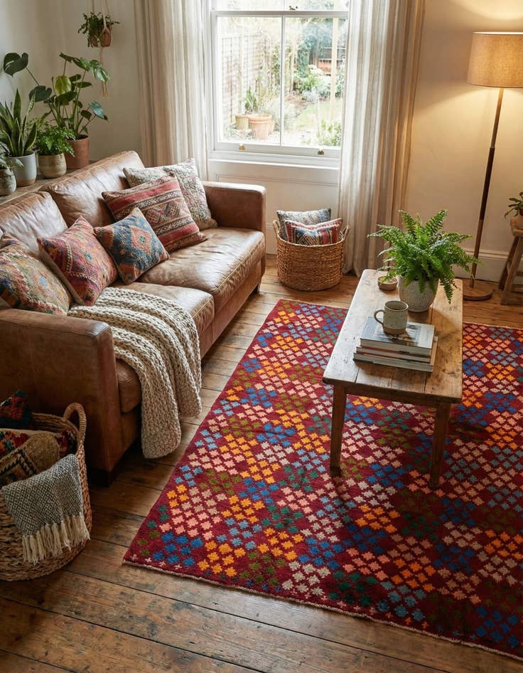 Detail image of 5' x 6' 6  Hand Knotted Balouch Wool Rug