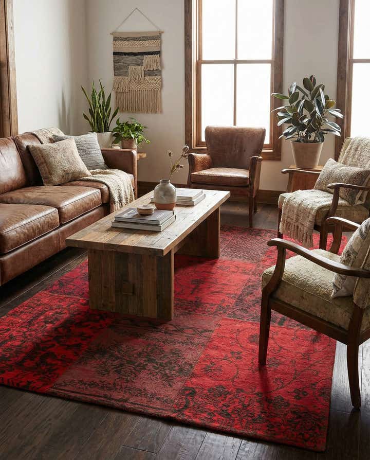 4' 6 x 7' 6 Hand Knotted Kilim Patchwork Wool Rug