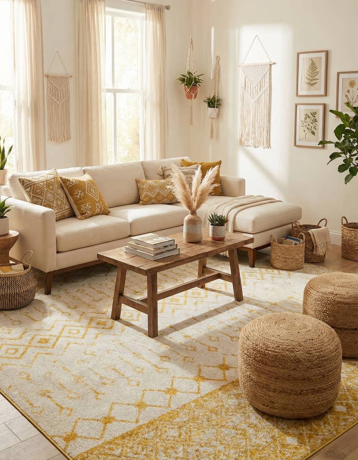 Detail image of  6' x 9' Moroccan Trellis Rug