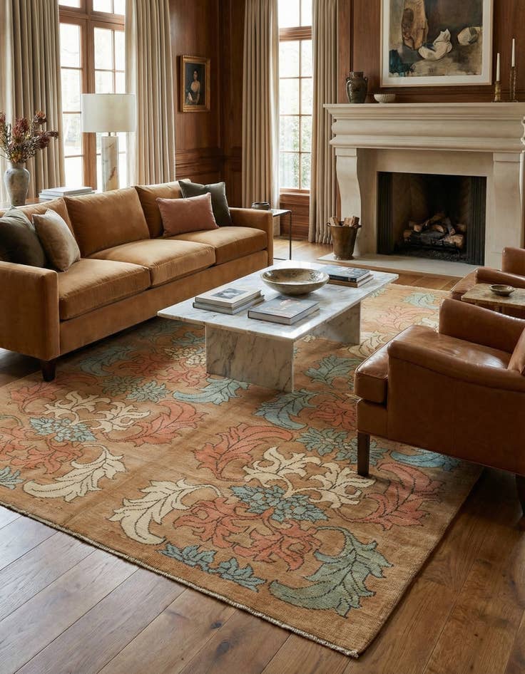 Detail image of 8' 9 x 12' 6  Hand Knotted Oushak Wool Rug