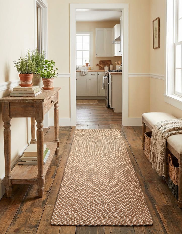 2' x 6' 1 Handmade Tweed Braided Jute Runn...