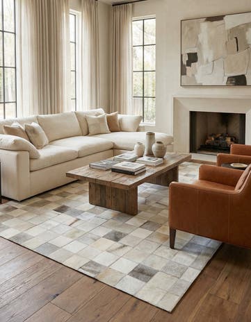 5' x 7' 10 Cowhide Leather Rug