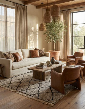 6' 8 x 10' Hand Knotted Moroccan Wool Rug