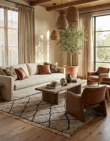 6' 8 x 10' Hand Knotted Moroccan Wool Rug