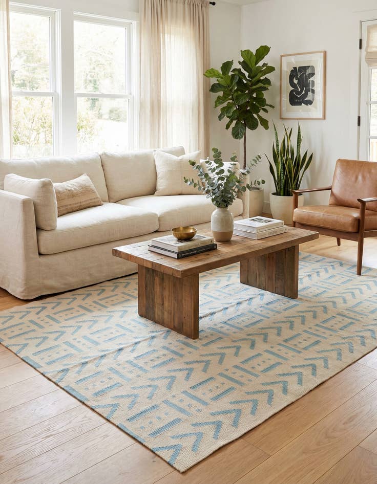 Detail image of 5' 3 x 6' 5  Hand Woven Kilim Modern Wool Rug