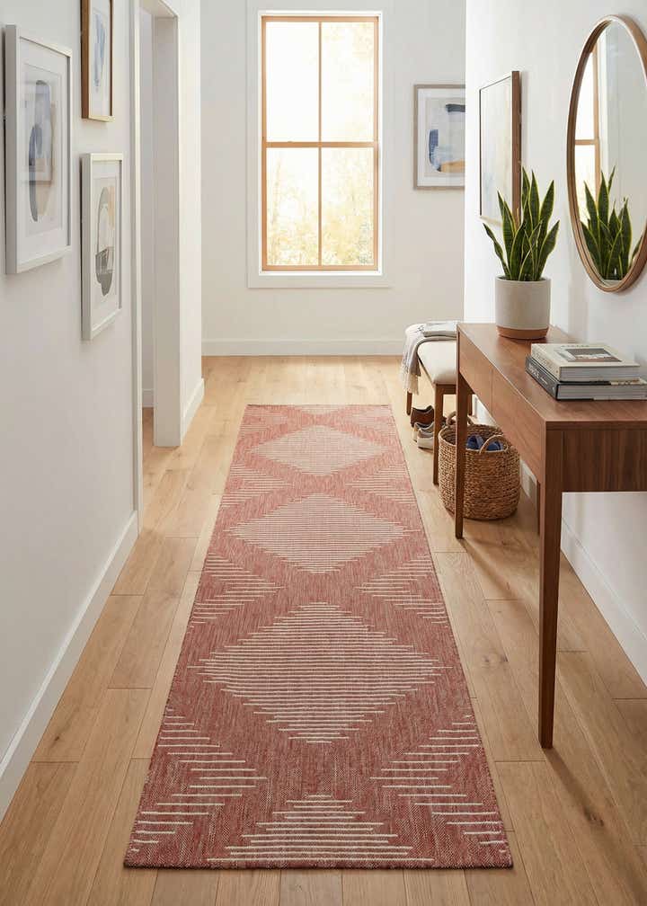 2' 7 x 12' Easy-Clean Modern Indoor / Outdoor Runner Rug