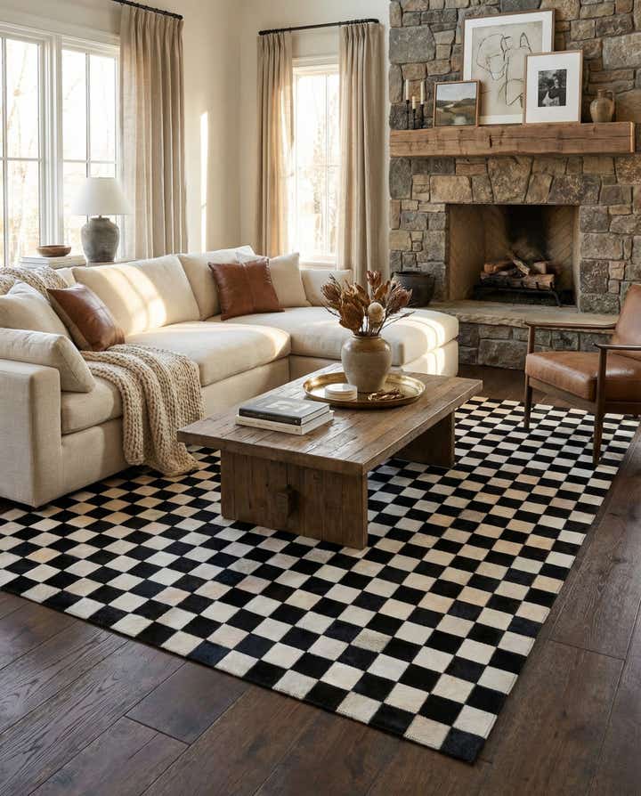 5' x 8' Cowhide Leather Rug