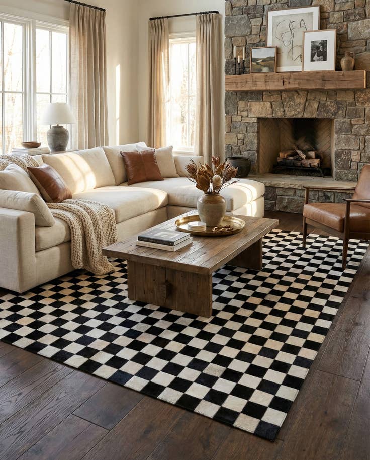 Detail image of 5' x 8' Cowhide Leather Rug