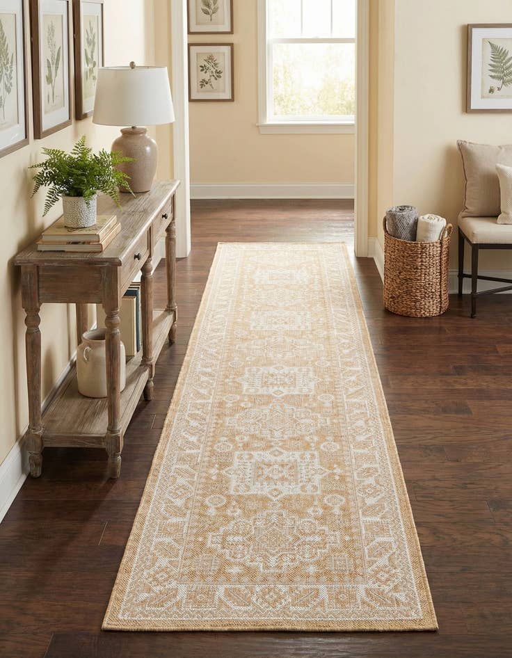 Detail image of 2' 7 x 12'  Washable Aztec Indoor / Outdoor Runner Rug