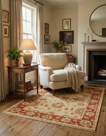 3' 6 x 4' 9 Hand Knotted Peshawar Ziegler Rug