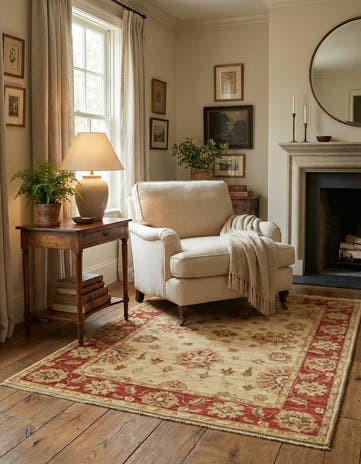 3' 6 x 4' 9 Hand Knotted Peshawar Ziegler Rug