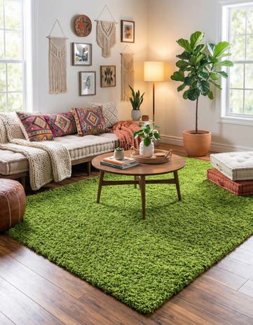 9' x 12' Solid Shag Rug