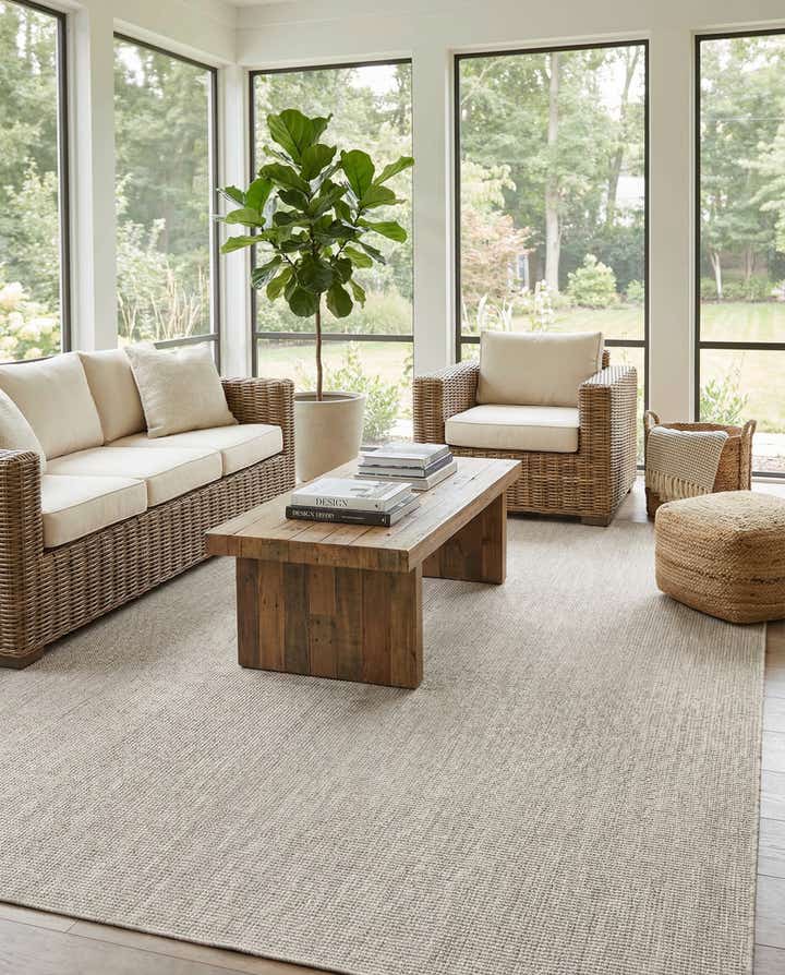 9' x 12' Easy-Clean Solid Indoor / Outdoor Rug