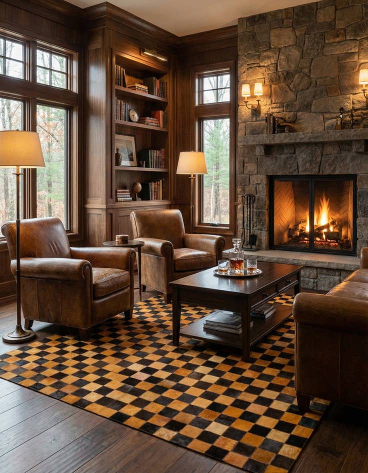 Detail image of 5' x 7' 11 Cowhide Stocks Rug