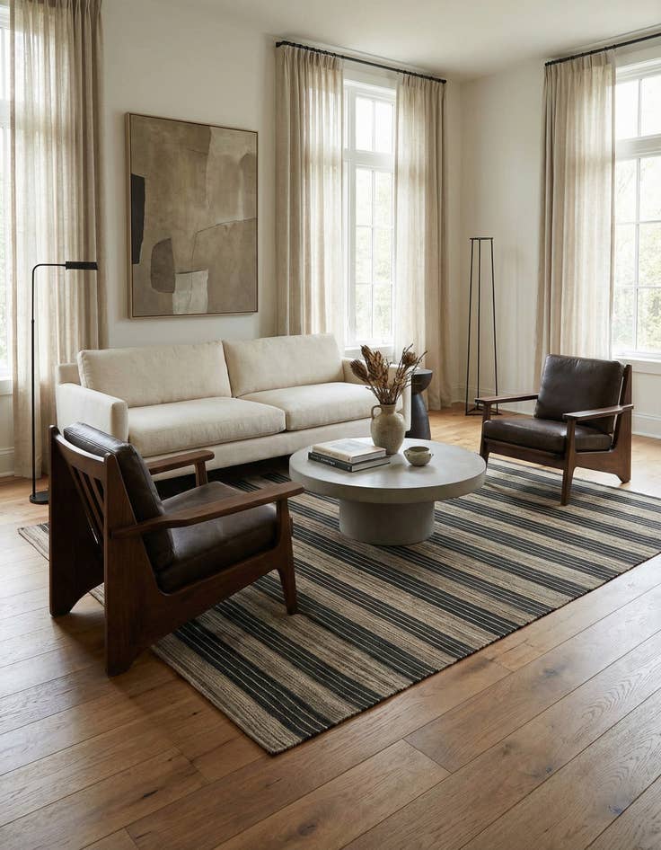 Detail image of 6' 2 x 7' 4  Hand Woven Kilim Modern Wool Square Rug