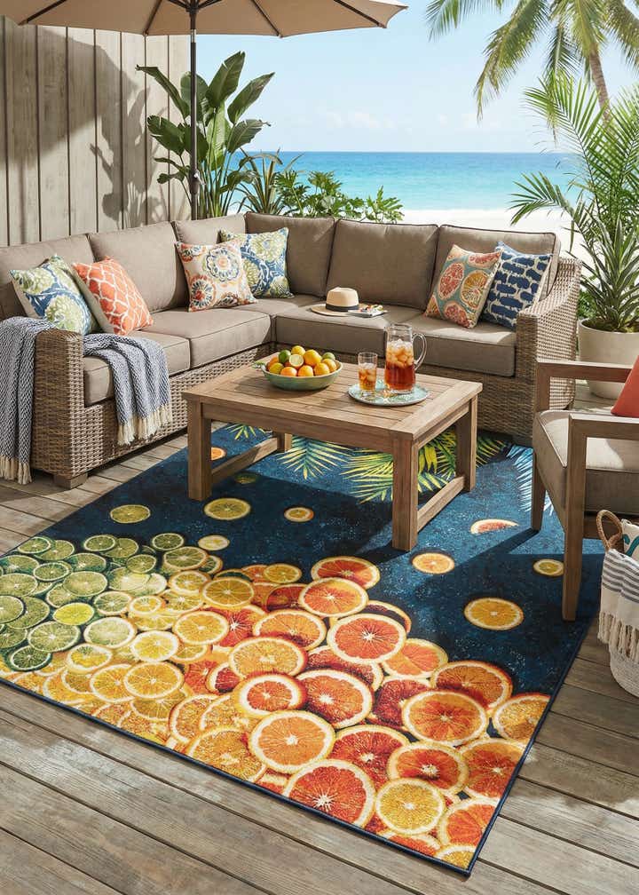 7' 10 x 10' Easy-Clean Coastal Indoor / Outdoor Rug