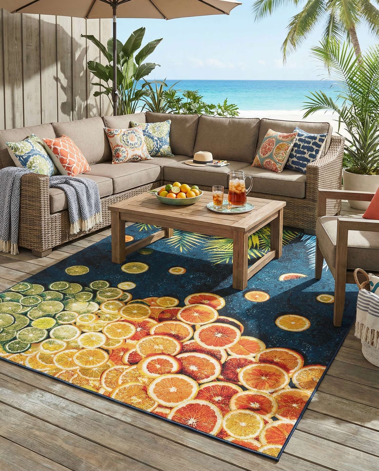 7' 10 x 10' Easy-Clean Coastal Indoor / Outdoor Rug