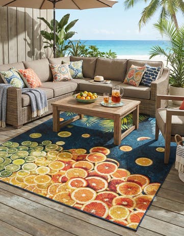 7' 10 x 10' Easy-Clean Coastal Indoor / Outdoor Rug