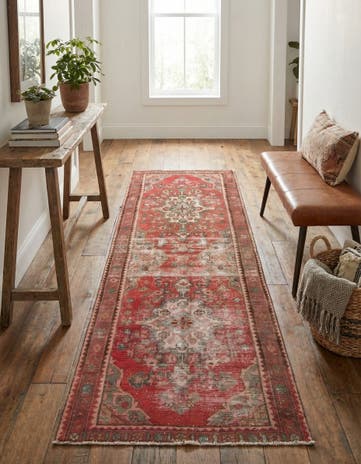 3' 4 x 9' 7 Hand Knotted Ultra Vintage Persian Wool Runner Rug