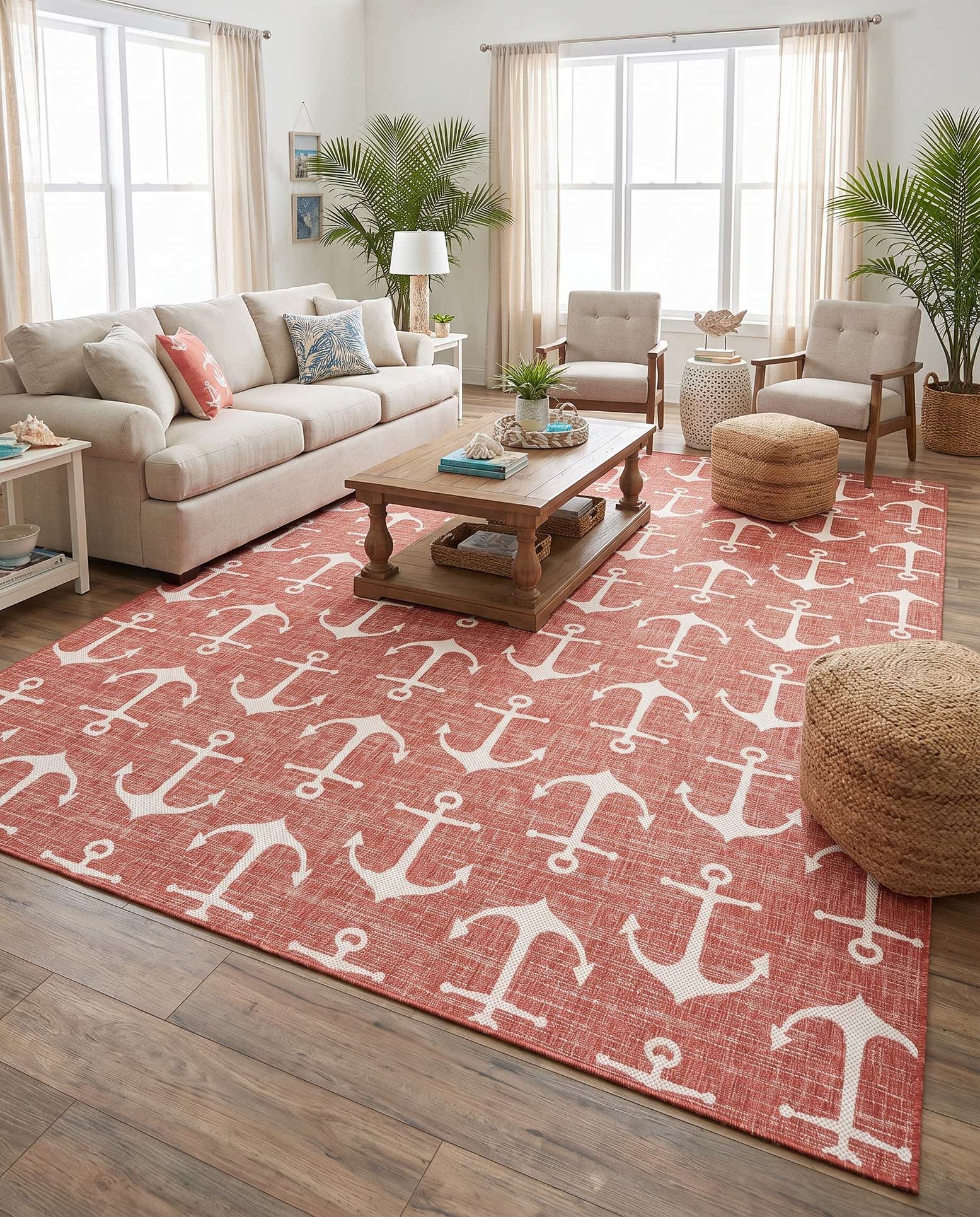 10' x 14' Easy-Clean Coastal Indoor / Outdoor Rug