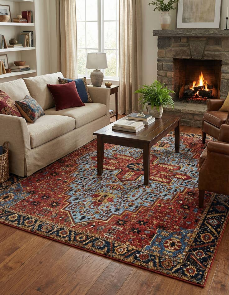 Detail image of 7' 10 x 11' Easy-Clean Traditional Indoor / Outdoor Rug