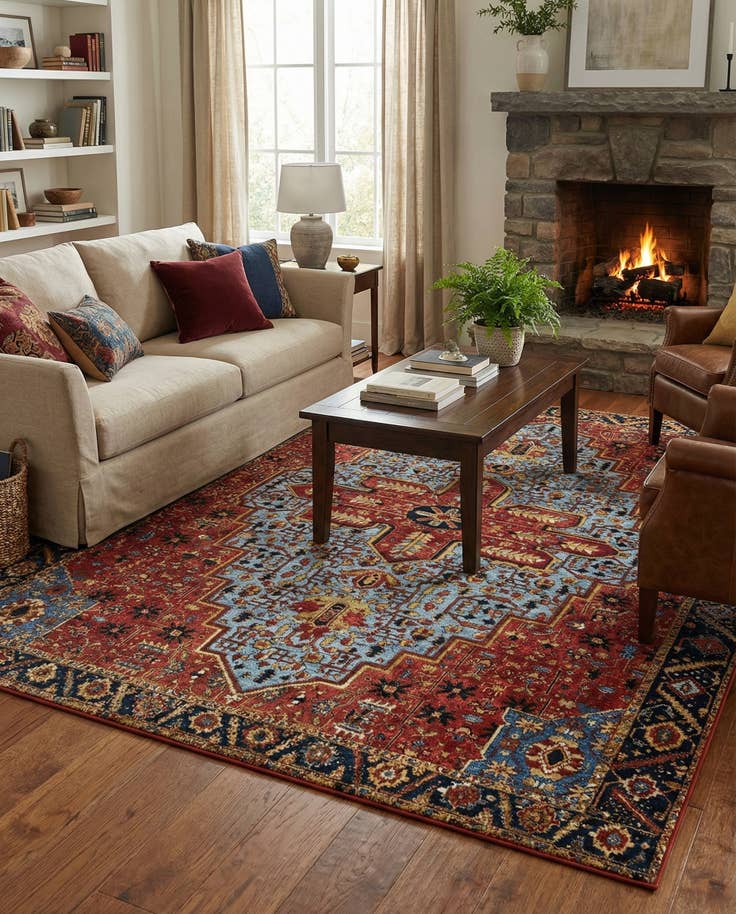 Detail image of 7' 10 x 11' Easy-Clean Traditional Indoor / Outdoor Rug