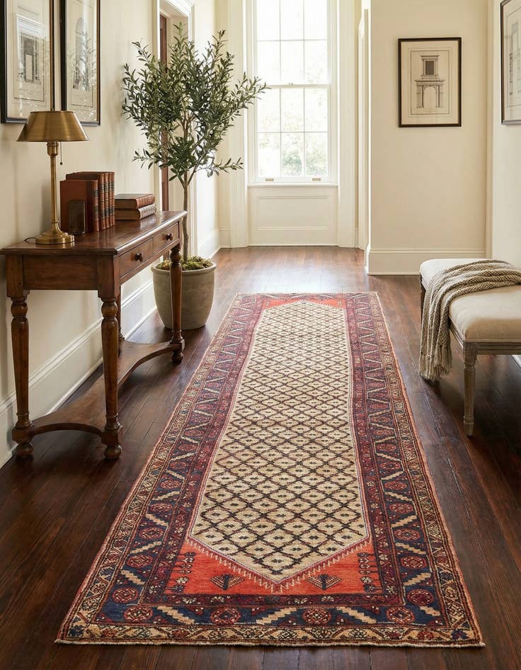 Detail image of 3' 3 x 12' 10 Hamedan Runner Rug