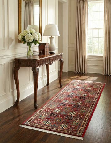 2' 7 x 6' 5 Hand Knotted Qom Persian Runner Rug