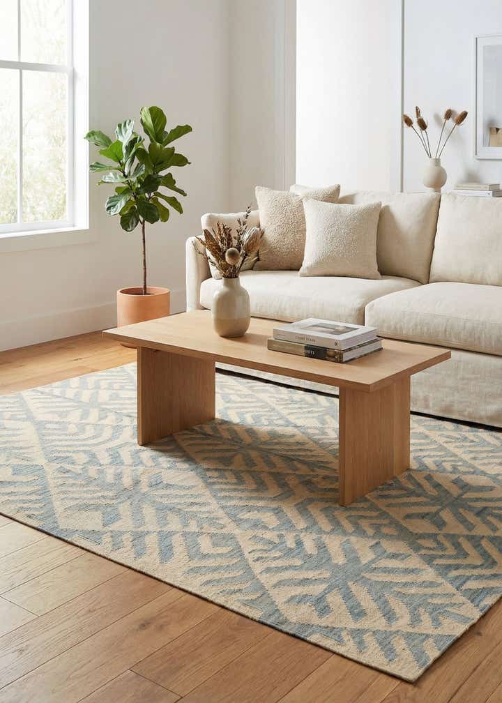 5' 1 x 6' 3 Hand Woven Kilim Modern Wool Rug