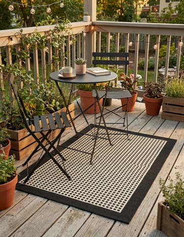 2' x 3' Easy-Clean Border Indoor / Outdoor Rug