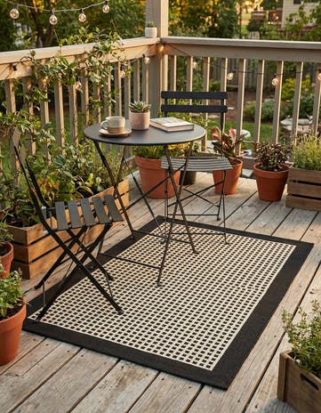 2' x 3' Easy-Clean Border Indoor / Outdoor Rug