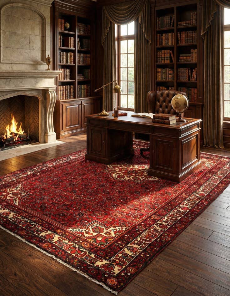 Detail image of 7' 3 x 11' 3 Hamedan Wool Rug