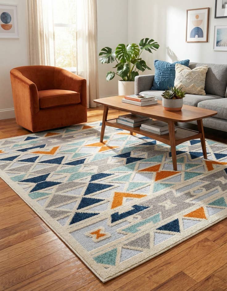 Detail image of 5' 3 x 5' 3  Washable Aruba Indoor / Outdoor Square Rug