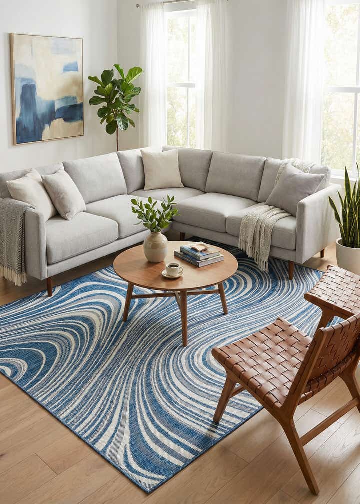 6' x 9' Easy-Clean Modern Indoor / Outdoor Rug