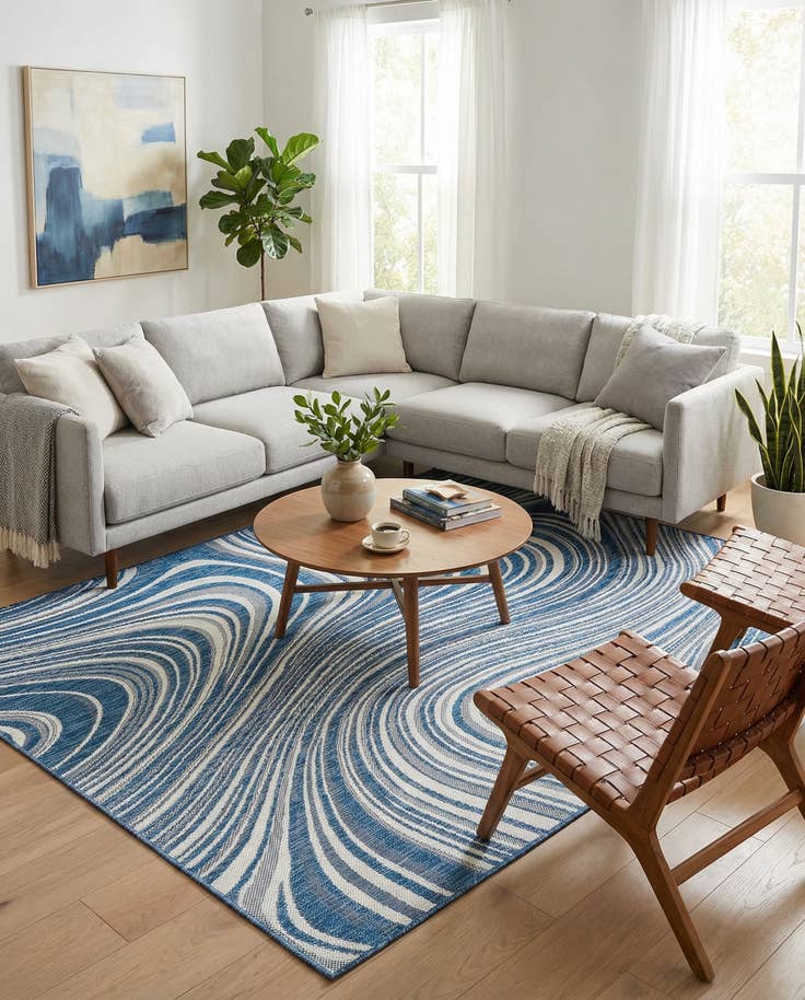 Detail image of 6' x 9' Easy-Clean Modern Indoor / Outdoor Rug