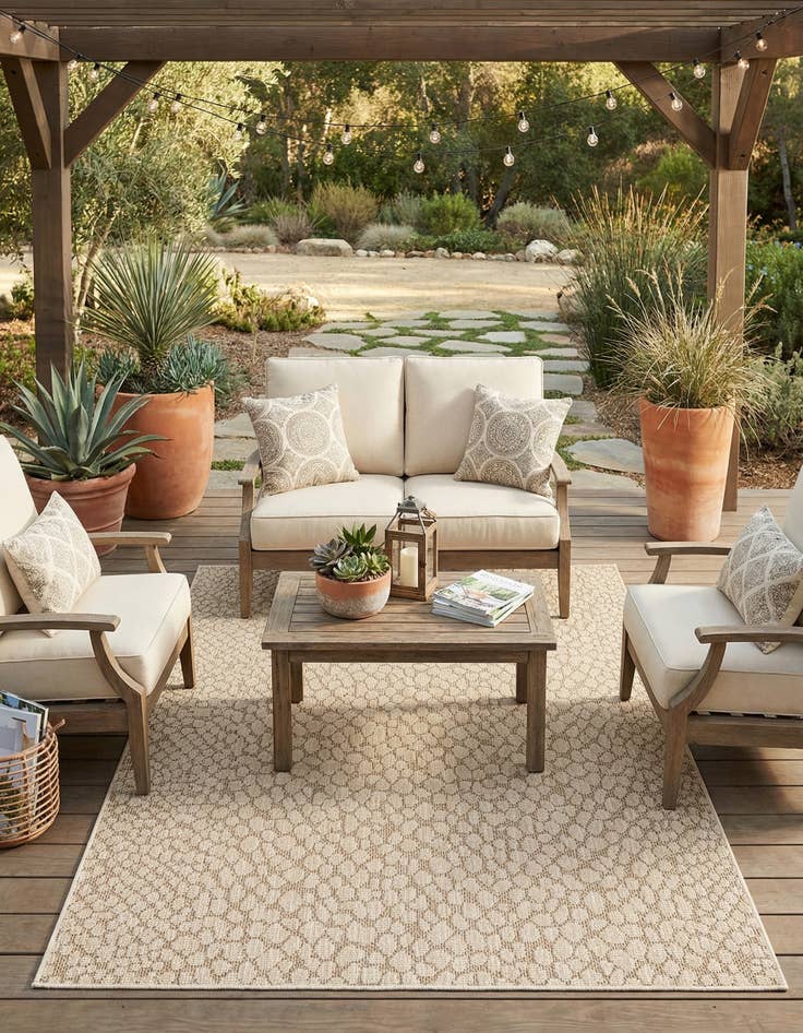 Detail image of 5' 3 x 8'  Washable Safari Indoor / Outdoor Rug