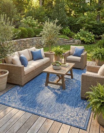 7' x 10' Easy-Clean Traditional Indoor / Outdoor Rug