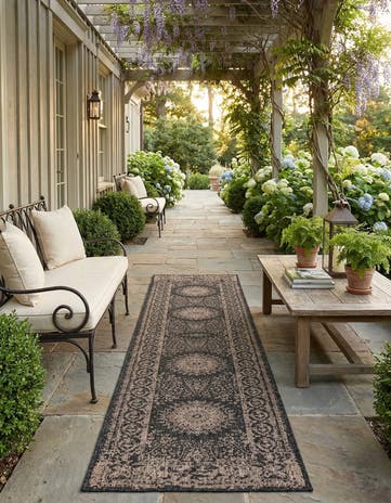 2' 7 x 12' Easy-Clean Traditional Indoor / Outdoor Runner Rug