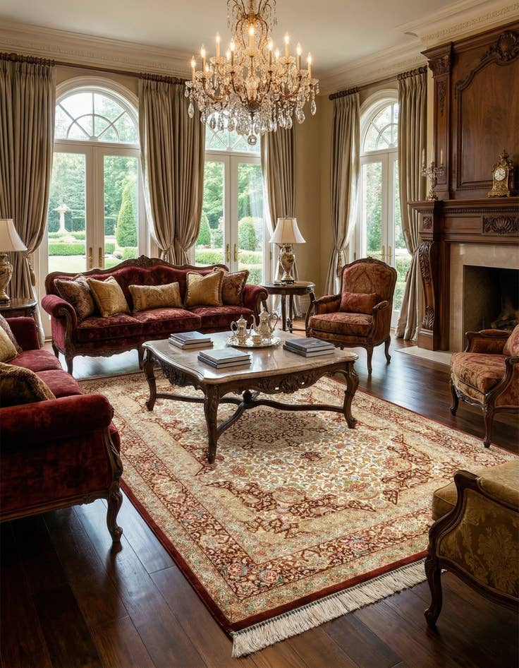 Detail image of  3' 3 x 5' 2 Ghom Silk Rug