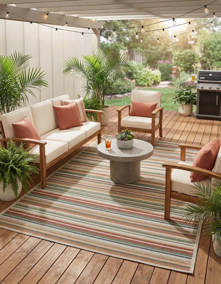 Detail image of 9' x 12'  Washable Baja Indoor / Outdoor Rug