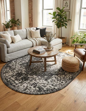 7' 10 x 10' Easy-Clean Jill Zarin Dubai Indoor / Outdoor Oval Rug
